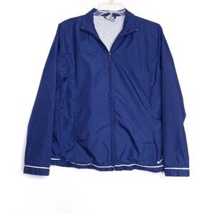 Nike Navy Blue Athletic Nylon Windbreaker Jacket Y2K Vintage Women's Size Small